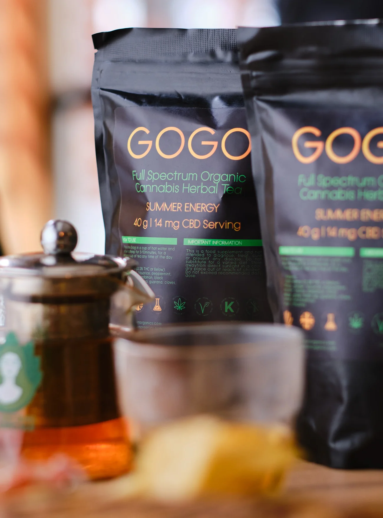 Infographic highlighting the key wellness benefits of CBD tea