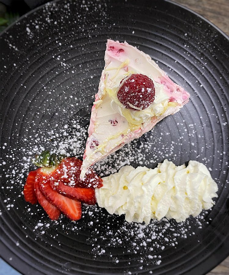 Homemade cakes and fresh berries at Rendezvous Cafe